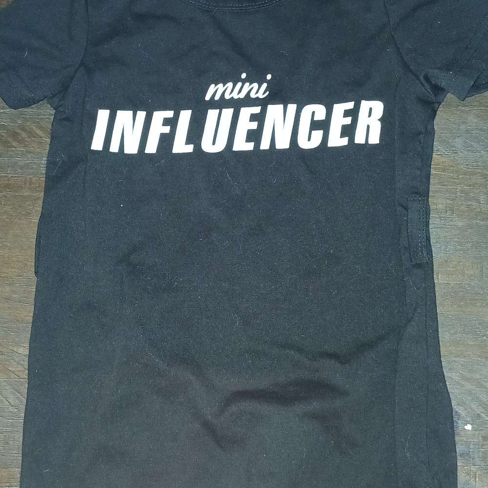 Mini Influencer Kids Black T-Shirt